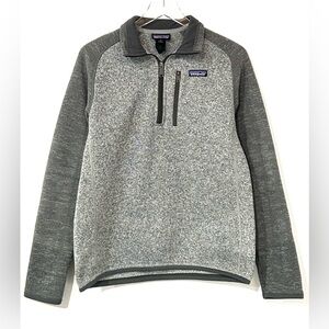 Patagonia Men's Better Sweater 1/4 Zip Fleece Lined Pullover Nickel Forge Grey S